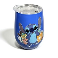 Disney Lilo  Stitch Tumbler Stainless Steel Blue 10oz Travel Cup Leak Proof Lid