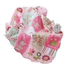 Cotton Coverlet Quilt Bedspread Girls Throw Blanket 43" X 51" Toddlers and Ba...