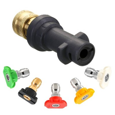 Pressure Washer Gun Adapter with 5 Spray Nozzles, to 1/4'' Quick Connect Fitting