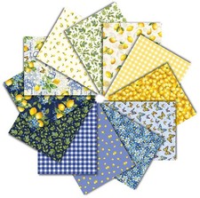 Timeless Treasures - Limoncello Lemon Blue - 12 Fat Quarters Cotton Fabric