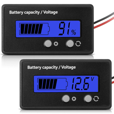 DC 12V 24V 36V 48V 60V 72V 84V Golf Cart Battery Meter with Alarm, Front Setting