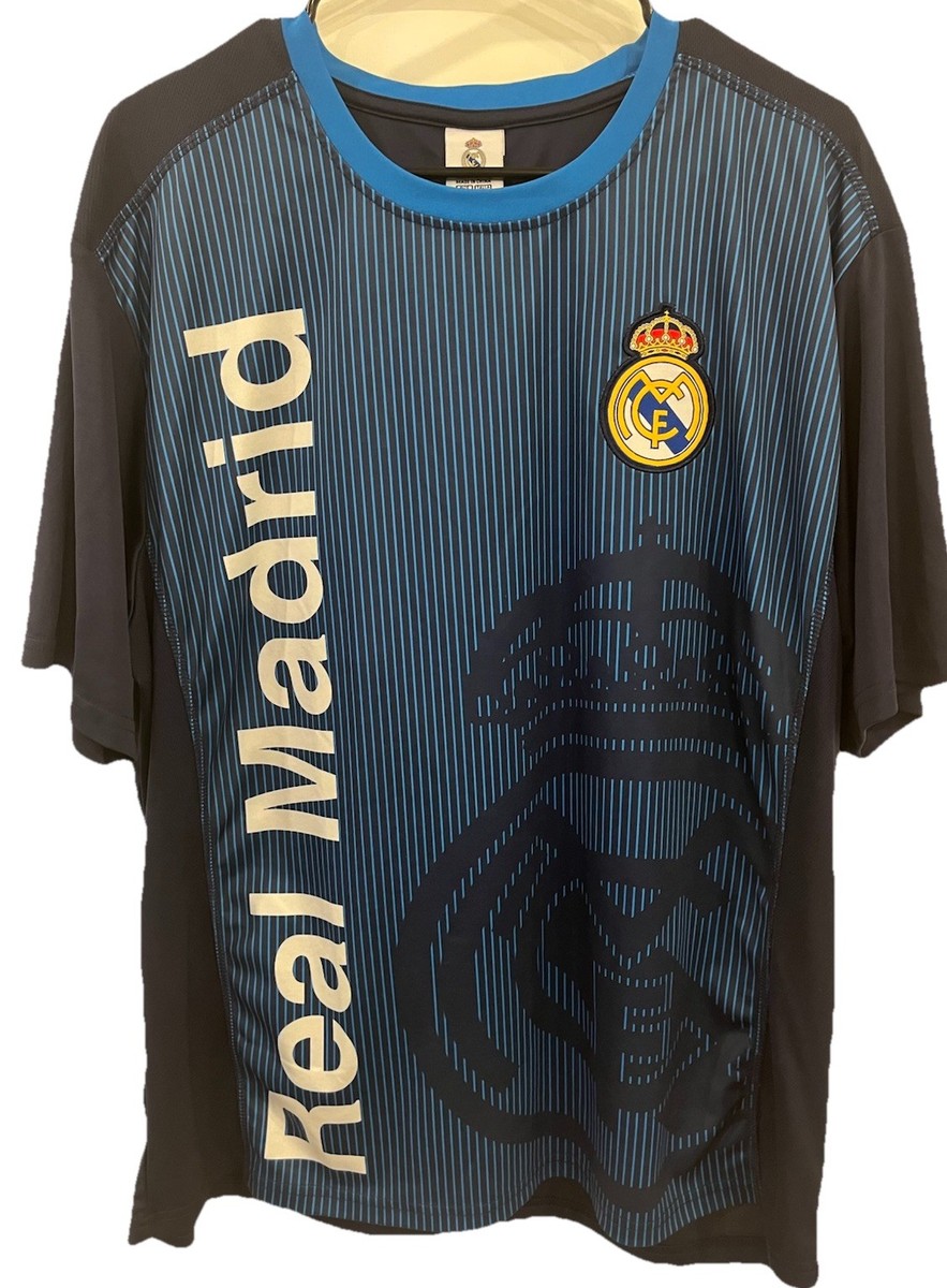 Real Madrid Warm Up Jersey Blue Stripe. Official Product. Sewn