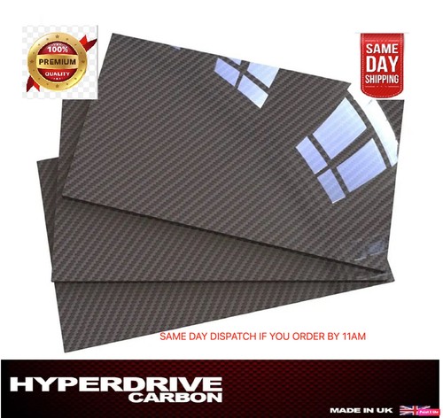 Carbon Fibre Sheet Gloss Twill 3k Rigid 100% Carbon  1 2 3 4 5 mm  UK Supplier!
