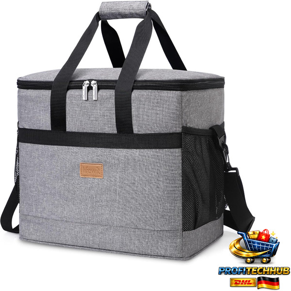 KüHltasche 30L Faltbar Lebensmitteltransport KüHlbox Isoliertasche-image