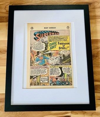 GIANT SUPERMAN #197 DC Comics 1967 SILVER AGE Vintage Rate Framed