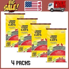 Purina Tidy Cats Non Clumping Multi Cat Litter 24/7 Performance 30-Lb x 4 Bags