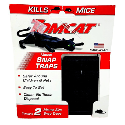 Tomcat Mouse Snap Traps Reusable (2 sets of 2) Plastic Mouse Size Snap Trap