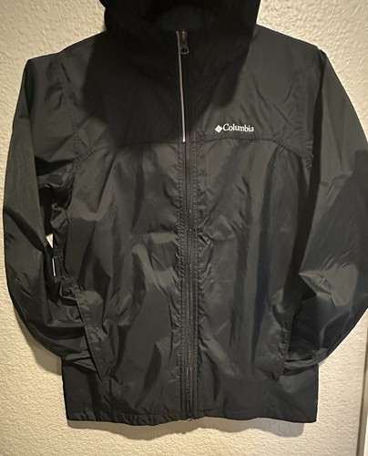 Columbia Youth Large or Adult Small Full Zip Black Windbreaker Jacket - Picture 3 of 10