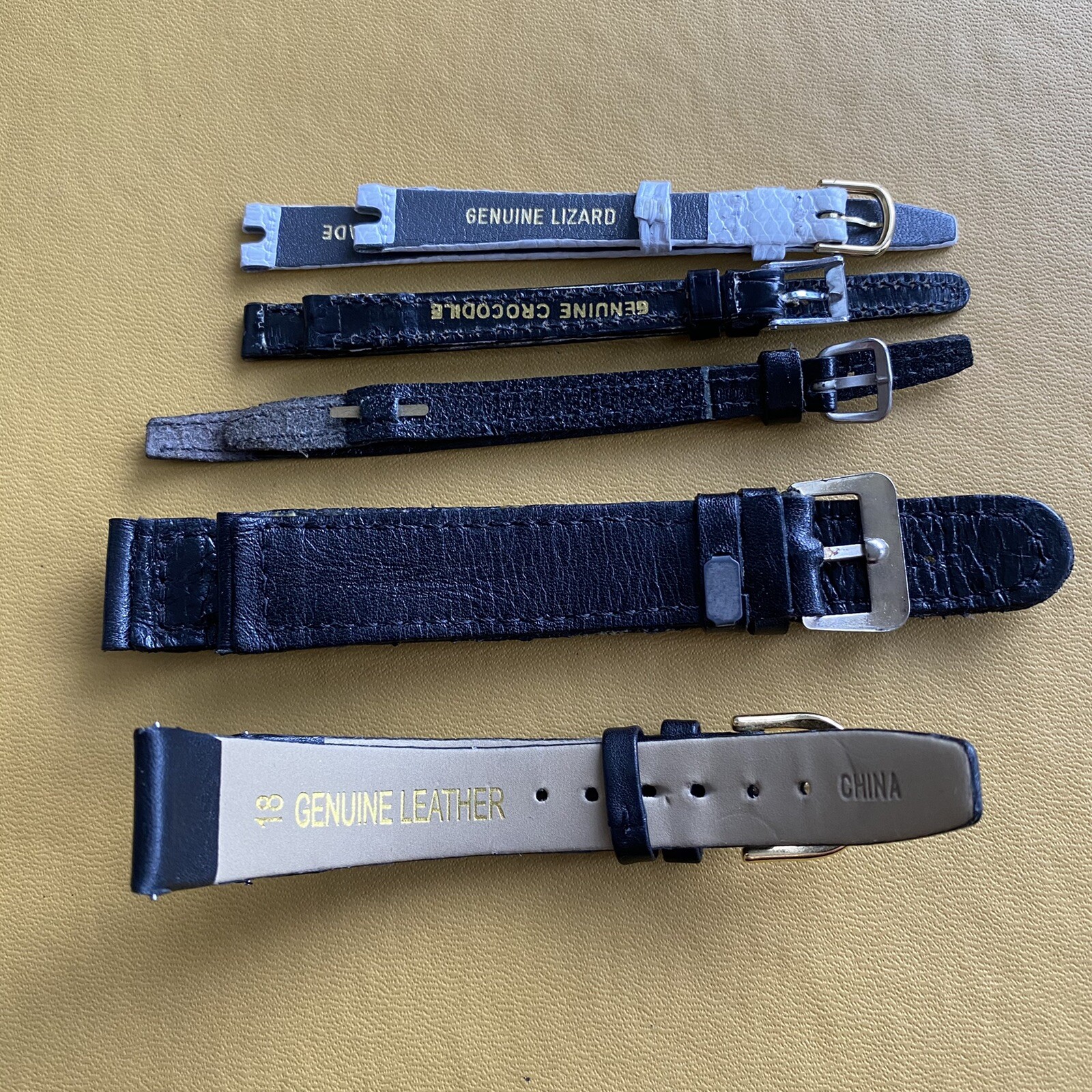 Lot Of Genuine Leather Wristwatch Straps. (Including Lizard, Croc) - Picture 4 of 5
