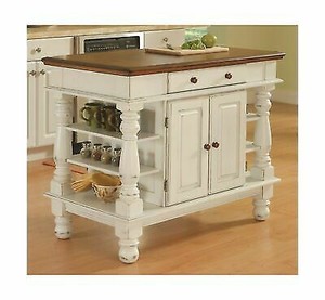 Home Styles 5094 94 Americana Kitchen Island Antique White Finish