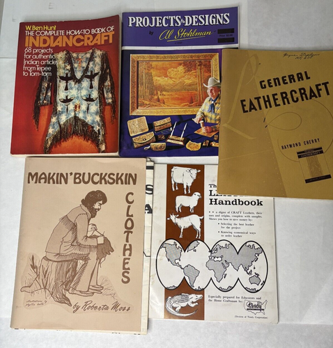 Leatherworking Books Lot of 5- Al Stohlman, Makin' Buckskin, leather projects