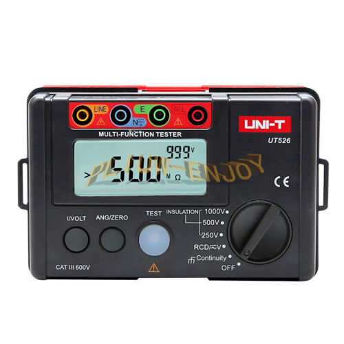 UT526 UNI-T Electrical Insulation Tester1000V 500MΩ RCD Test Continuity VAC/DC - Picture 8 of 12