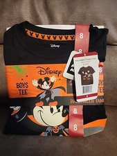Disney Mickey Mouse Boy's Short Sleeve Halloween Glow In The Dark T-Shirt