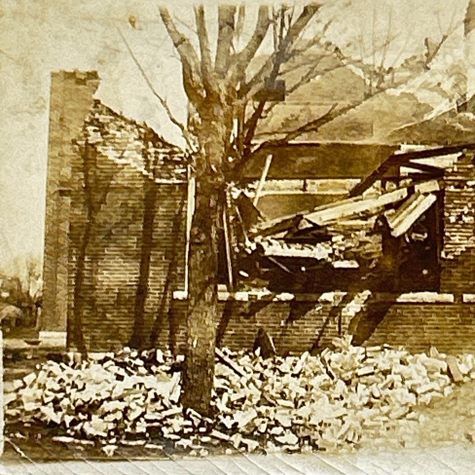 Tornado Damage School Building Orestes Indiana April 17, 1922 3.5"x2.5" photo eBay
