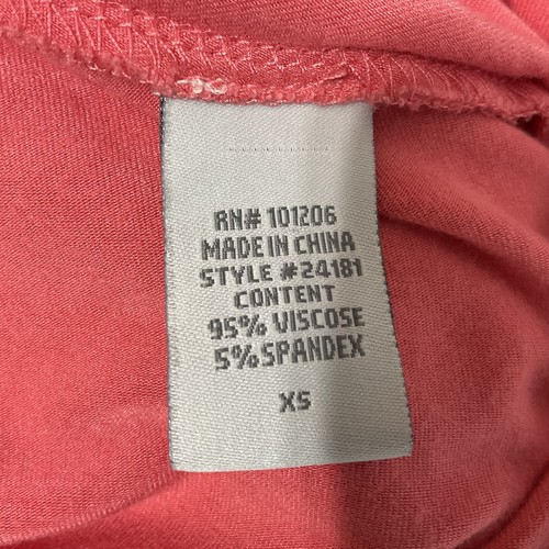 Weiche Umrandung Koralle Jersey Strick Tunika Top lang A Linie Hai Biss Lagen Gr. XS - Bild 9 von 9