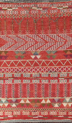 Geometric Tribal Moroccan Oriental 7x11 Area Rug Hand-knotted Plush Wool Carpet