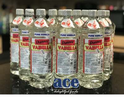 Twelve (12) Danncy Pure Mexican Vanilla Extract - White Color (1 Liter each)