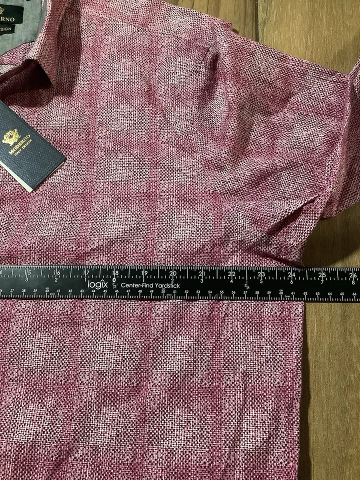 Moderno Italy Design Men’s Size 2XL Dress Shirt Long Sleeves Collared in Garnet - Image 3 of 4
