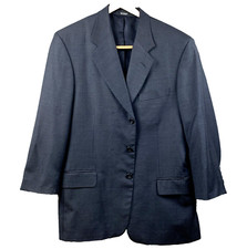 OSCAR DE LA RENTA Wool Blazer Mens Size 40 Reg Navy Sport Coat Church Office Dad