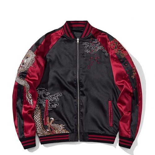 Mens Sukajan Souvenir Jacket Reversible Japanese Pattern Embroidery Dragon - Picture 32 of 41