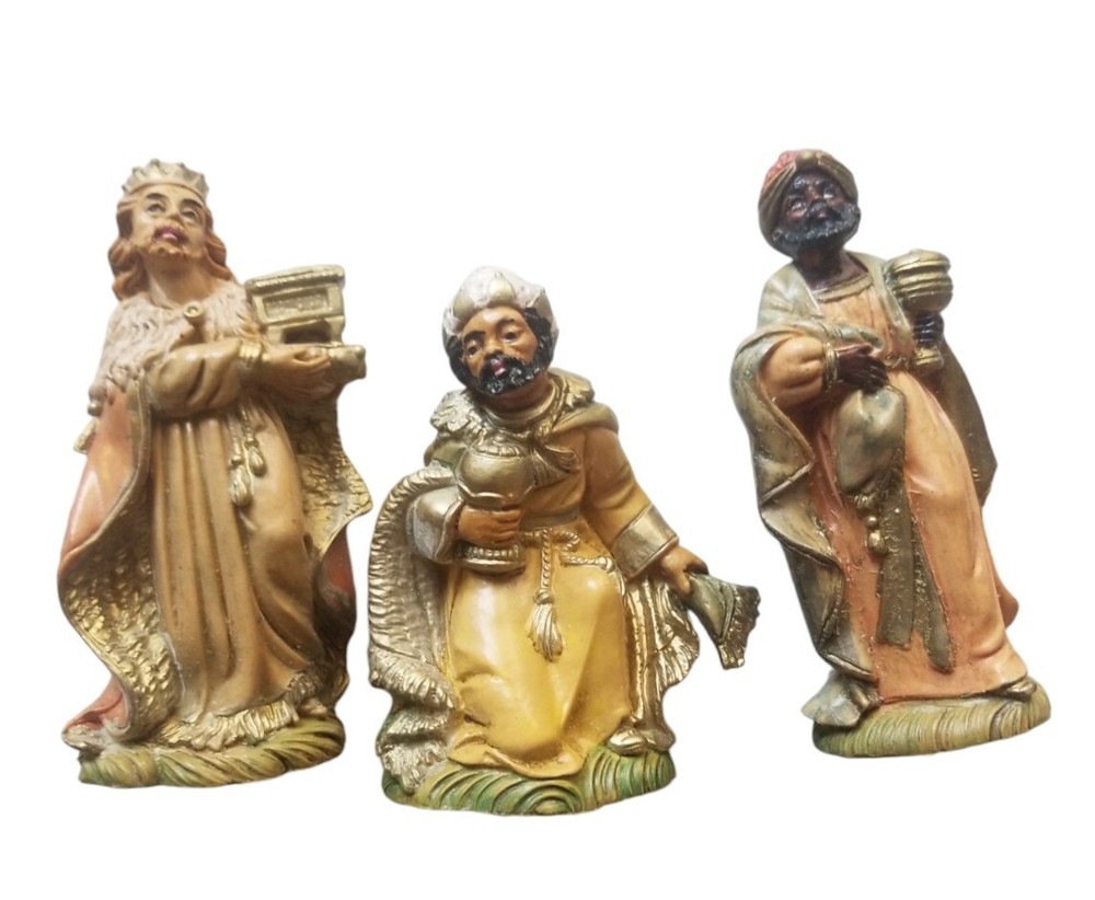 Vintage Christmas Nativity 3 Wisemen Magi Figurines Euromarchi