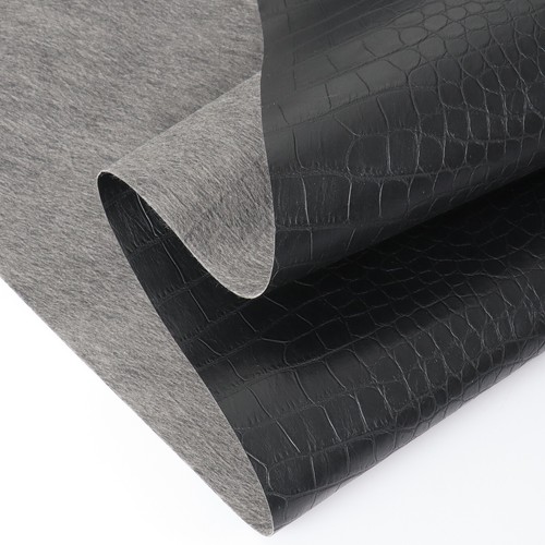 Black Crocodile Style Leather Fabric Marine Vinyl Bag Auto Seat Chair DIY Cover - Picture 9 of 11