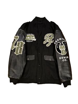 Pelle Pelle Black Exotica 1978 Wool Leather Jacket Sz 4XL Original