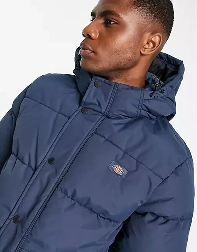 Chaqueta acolchada Dickies Glacier View con capucha para hombre azul marino nuevo abrigo - Imagen 11 de 12
