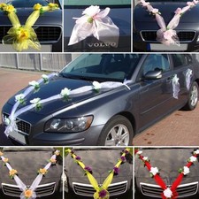 ORGANZA M + S Auto Schmuck Braut Paar Rose Deko Dekoration hochzeit autoschmuck