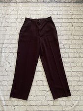 Briggs Petite New York Pants Size 10P Dark Burgundy Straight Leg Vtg 28" Waist