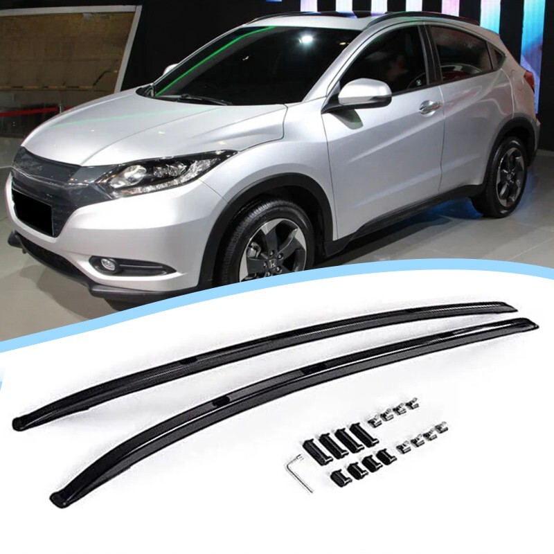 2Pcs for Honda Vezel HRV HR-V Crossover 2016-2021 Black Aluminum Roof Rail  Rack