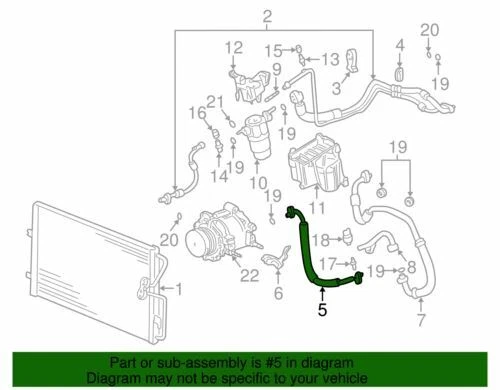 Manguera de descarga de condensador de aire acondicionado base Cadillac DeVille GM 2000-2002 19169340 genuina Foto 2 de 2