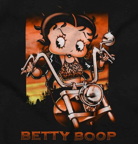 Biker Betty Boop Vintage Motorcycle Cartoon Youth Girls Fleece Sweatshirt Kids - Picture 2 of 7