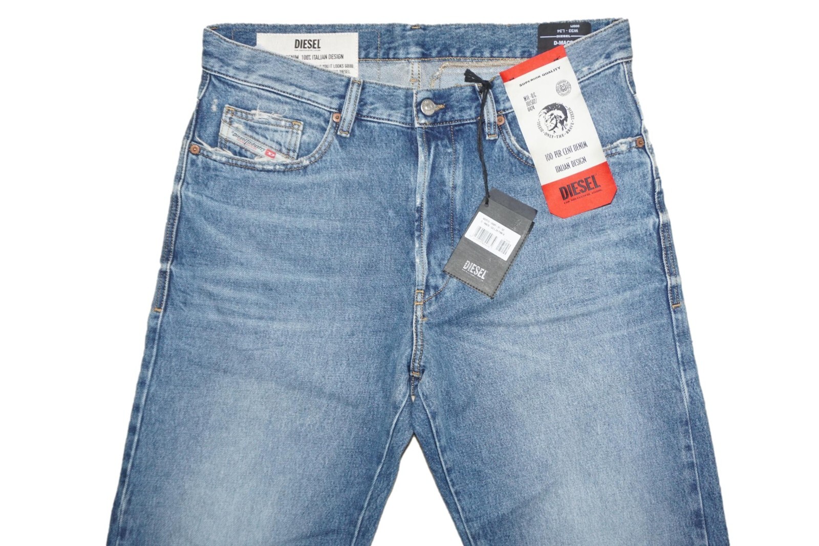 DIESEL D-MACS 009PI JEANS STRAIGHT W33 L34 100% AUTHENTIC