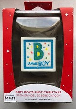 Baby Boy  s First Christmas Tree Ornament Dated 2018 BabyBlock American greetings