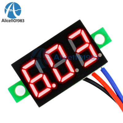 5PCS 3 Wires 0.36  0-30V LED Panel Voltage Meter 3 Digit Display Voltmeter Red #