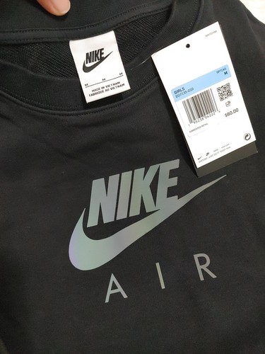 NEW Nike Big Girls Size Large Black Air Sweatshirt Colorful Logo - Picture 3 of 8