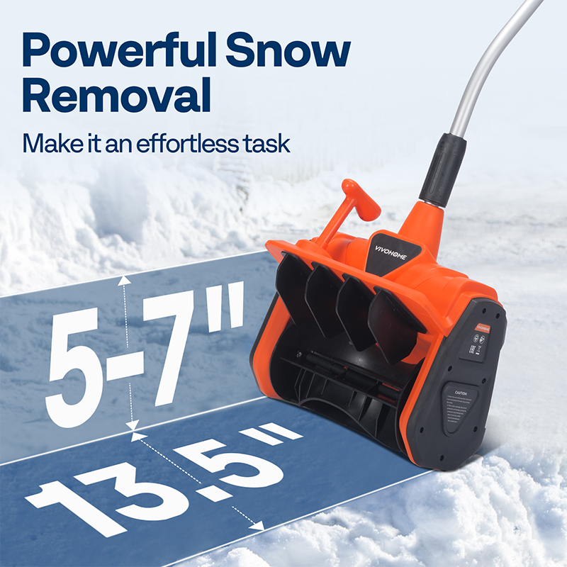13'' Cordless Snow Shovel 40V Battery Powered Electric Snow Blower 4 ...