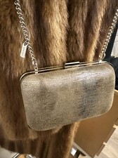 Nine West bronze metallic clutch 7" x 2.25 x 4" fits Iphone FORMAL DANCE PARTY