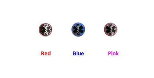 Medical Alert ID Bracelet D-Style with Raised emblem and wide chain. - Picture 3 of 3