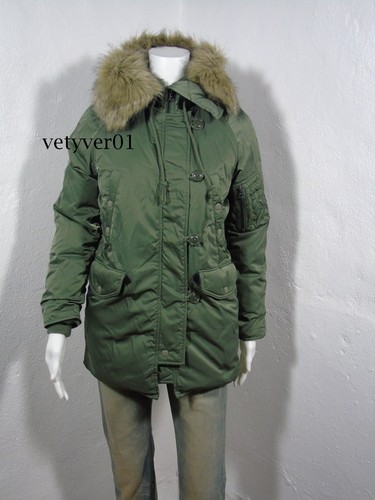 New RALPH LAUREN D&S Women's Military Parka Down Snorkel Jacket Army Green sz M - Picture 2 of 9