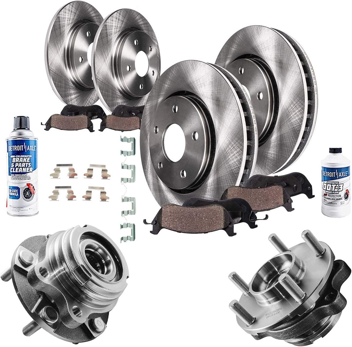 Rear Disc Brake Rotor & Pad & Wheel Hub Bearing for Nissan Altima 02-06 Maxima