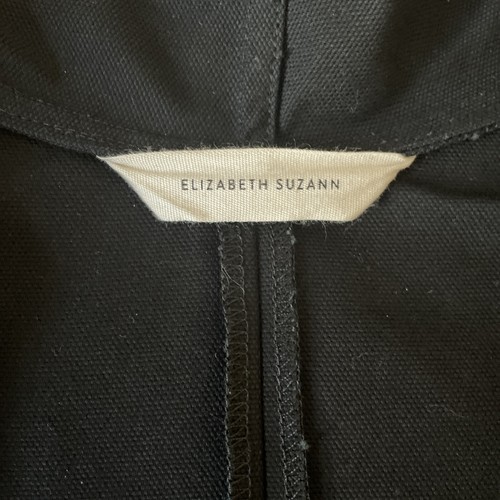 Elizabeth Susann Coat Jacket Sz OSM Heavy Cotton Kimono Black Sewn by Kari USA - Picture 14 of 19