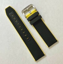 Original Tissot Super Sport T125617A 22mm Black / Yellow Rubber Watch Band Strap