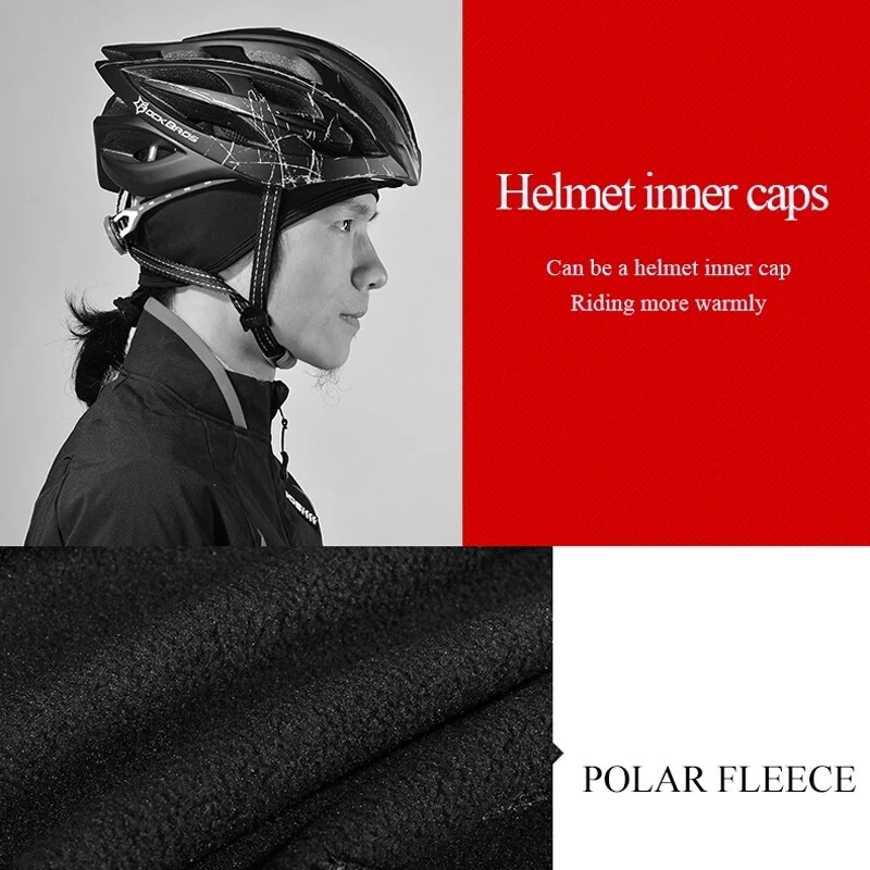 ROCKBROS Hombres y Mujeres Invierno Casco Térmico Sombrero Casco Forro Gorra A Prueba de Viento Foto 3 de 4