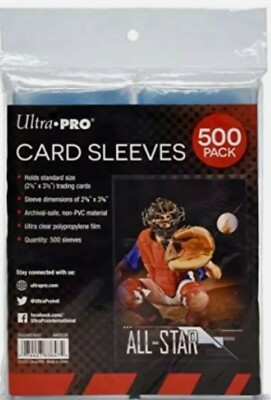 ultra pro card sleeves 500 pack Penny for Trading Cards 2.5" x 3.5" Standard Size Clear Soft Sleeves Non PVC Polypropylene Trading Card Protectors for Sports & Collectible Cards Find PRO 500) UltraPRO Card Sleeves -