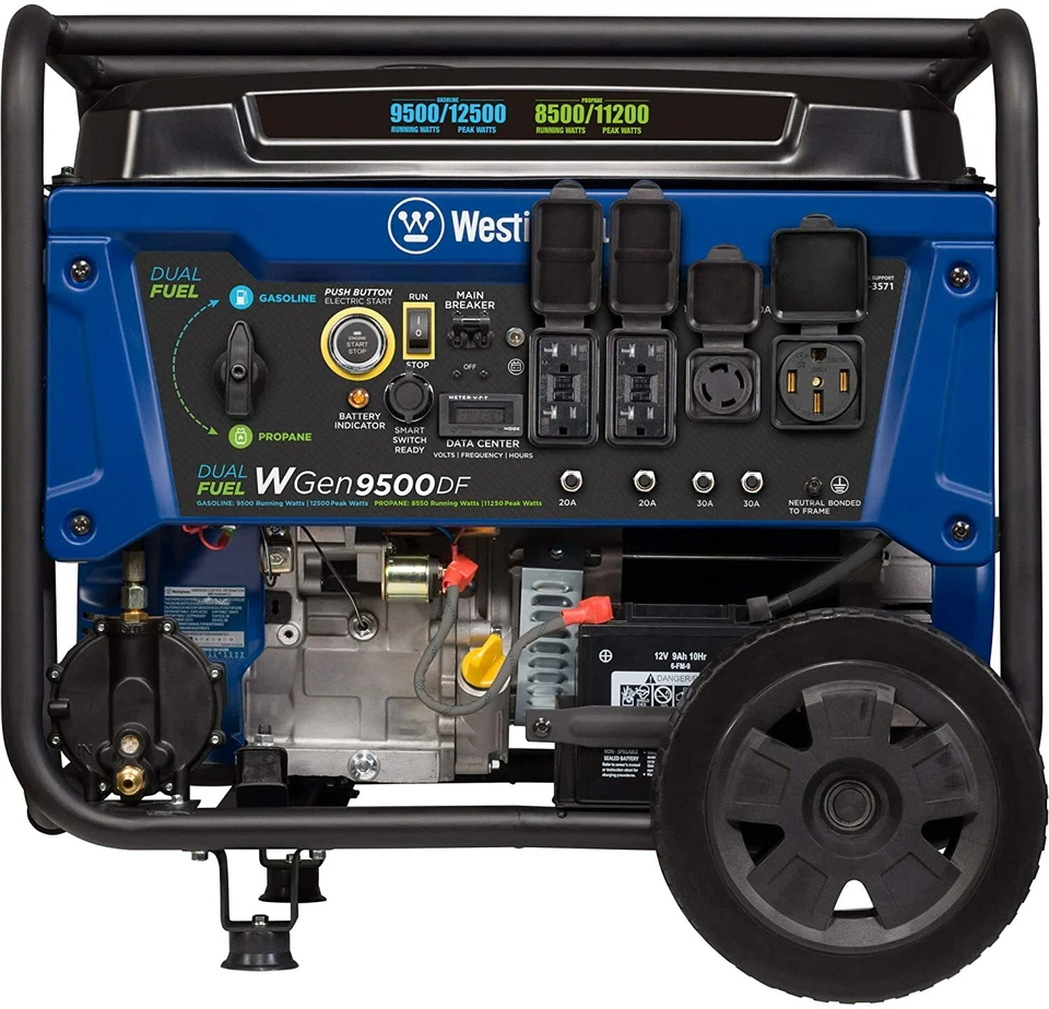 Westinghouse 12,500-W Portable Dual Fuel Gas Powered Generator with Remote Start - Image 3 of 4