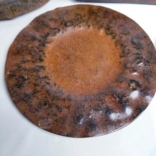 RARE JAN BARBOGLIO 6" Hand Hammered Metal Saucer Plates Set of 4 Made in Mexico 