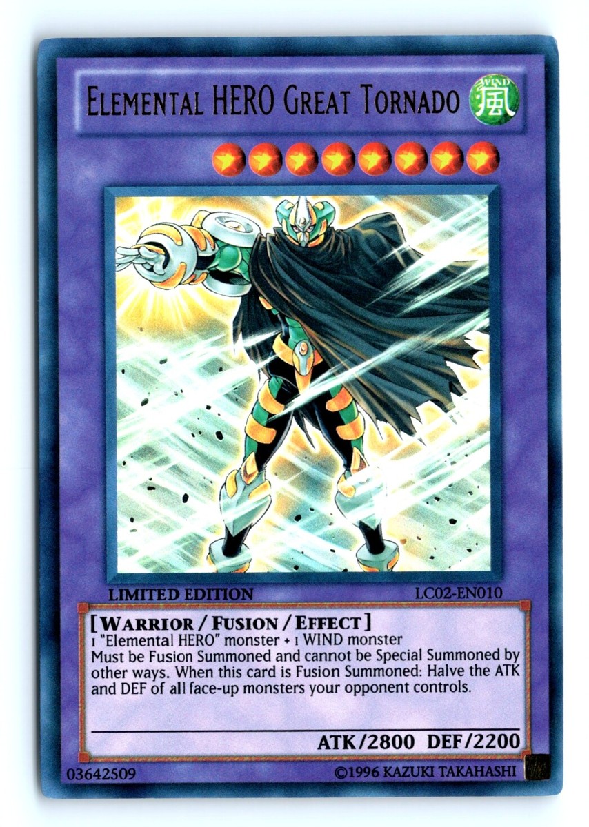 Yu-Gi-Uh #LC02-EN010 Elemental HERO Great Tornado Legendary Collection 2 tcg