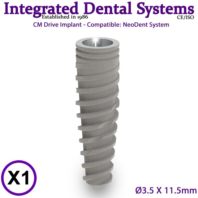 X1 Dental Implant NeoDent ® CM Drive Ø3.5 X 11.5mm Sterile & Ready
